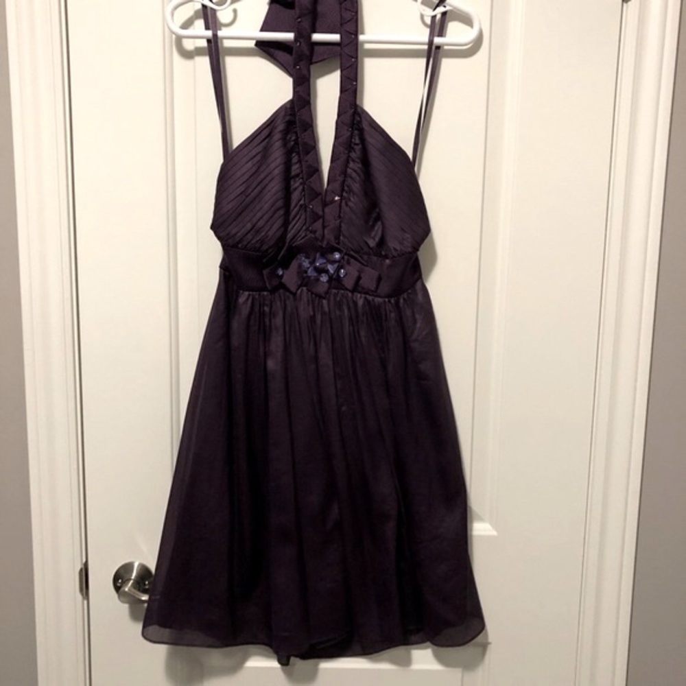 Purple BCBGmaxazria halter dress